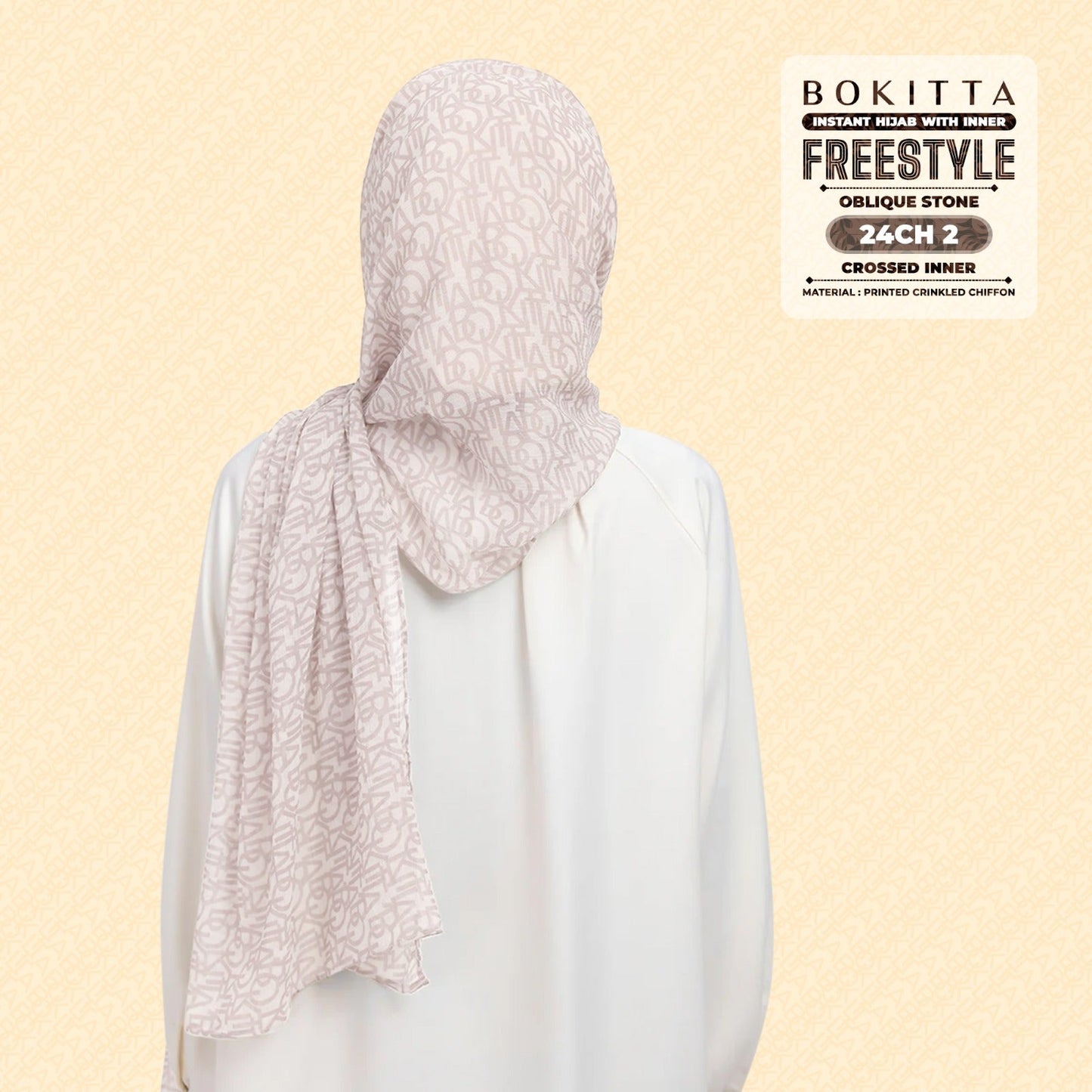 Bokitta Hijab Inspired Oblique Stone Collection - Free Box