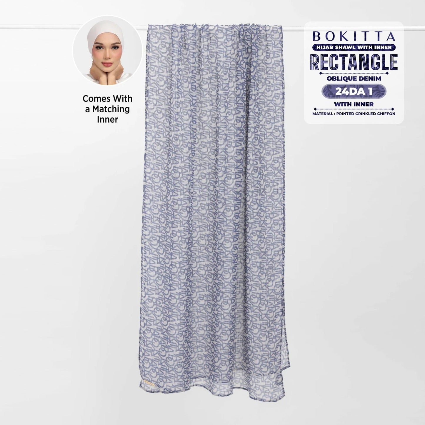 Bokitta Hijab Inspired Oblique Denim Collection - Free Box