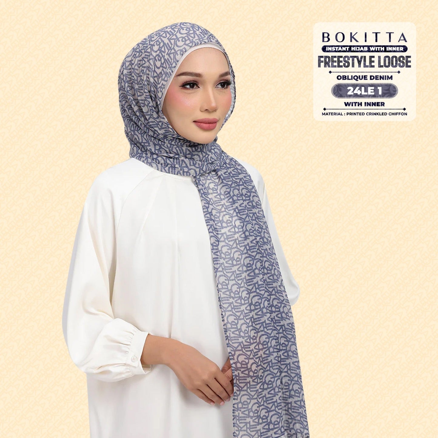 Bokitta Hijab Inspired Oblique Denim Collection - Free Box