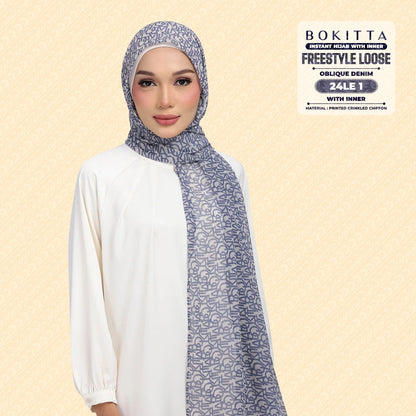Bokitta Hijab Inspired Oblique Denim Collection - Free Box