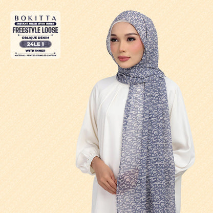 Bokitta Hijab Inspired Oblique Denim Collection - Free Box