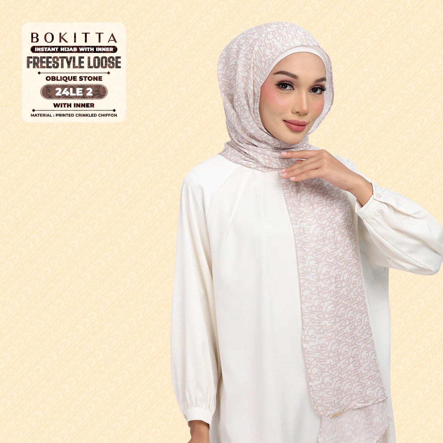 Bokitta Hijab Inspired Oblique Stone Collection - Free Box