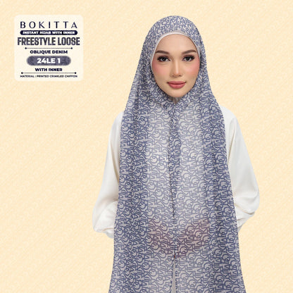 Bokitta Hijab Inspired Oblique Denim Collection - Free Box
