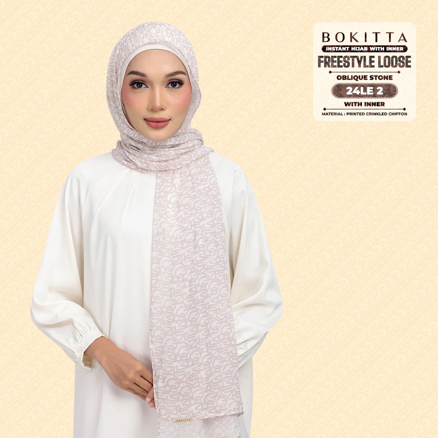 Bokitta Hijab Inspired Oblique Stone Collection - Free Box