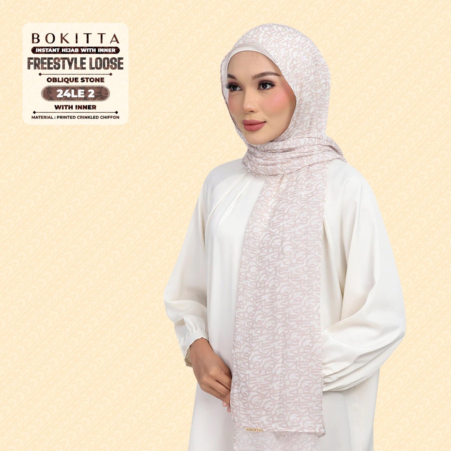 Bokitta Hijab Inspired Oblique Stone Collection - Free Box