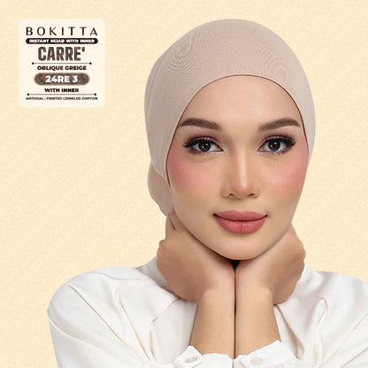 Bokitta Hijab Inspired Oblique Griege Collection - Free Box