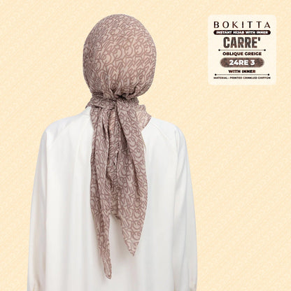 Bokitta Hijab Inspired Oblique Griege Collection - Free Box