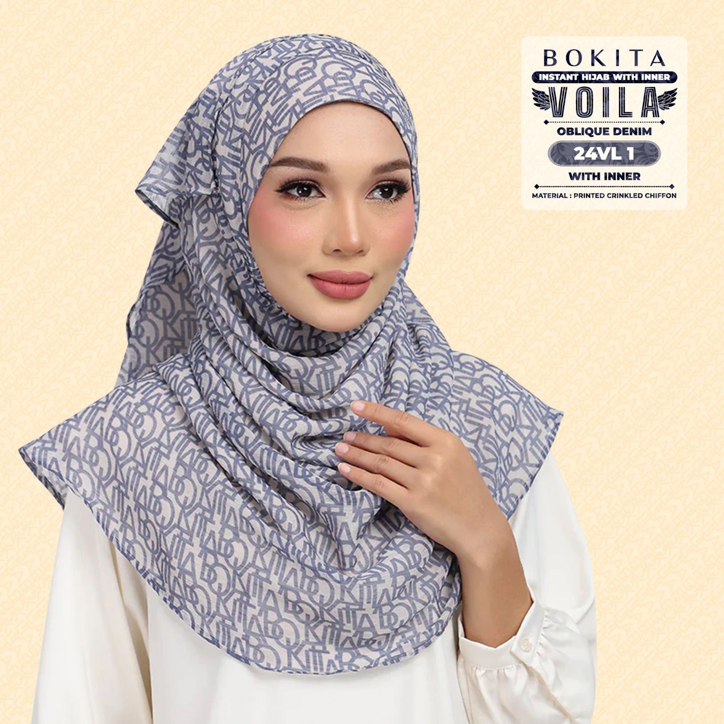 Bokitta Hijab Inspired Oblique Denim Collection - Free Box