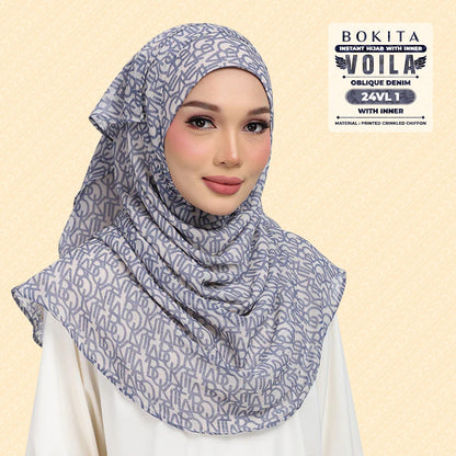 Bokitta Hijab Inspired Oblique Denim Collection - Free Box
