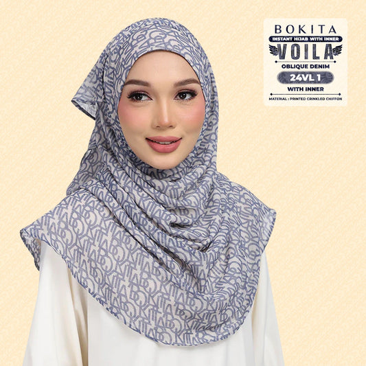 Bokitta Hijab Inspired Oblique Denim Collection - Free Box