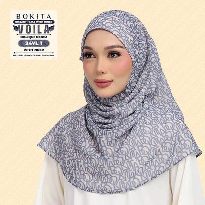 Bokitta Hijab Inspired Oblique Denim Collection - Free Box