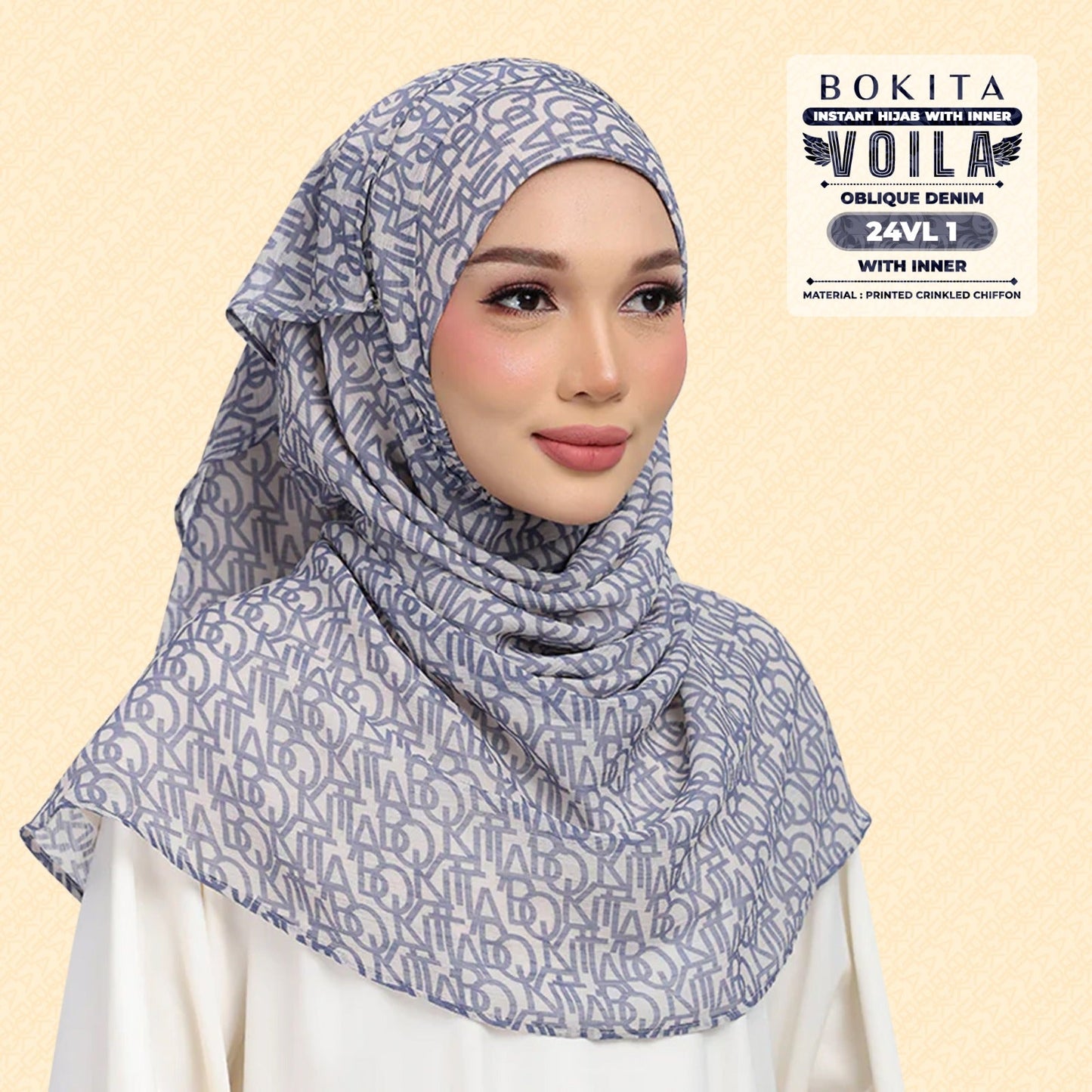 Bokitta Hijab Inspired Oblique Denim Collection - Free Box