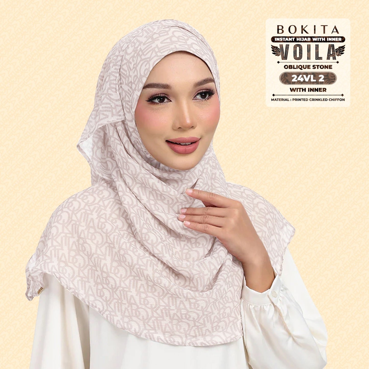 Bokitta Hijab Inspired Oblique Stone Collection - Free Box