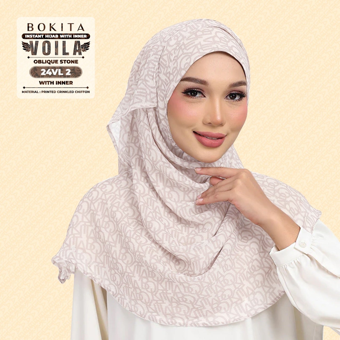 Bokitta Hijab Inspired Oblique Stone Collection - Free Box