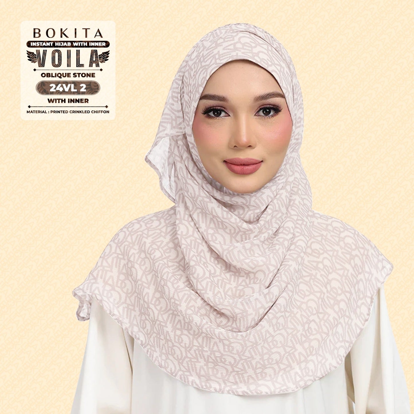 Bokitta Hijab Inspired Oblique Stone Collection - Free Box