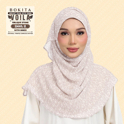 Bokitta Hijab Inspired Oblique Stone Collection - Free Box