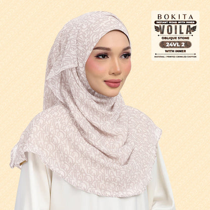 Bokitta Hijab Inspired Oblique Stone Collection - Free Box