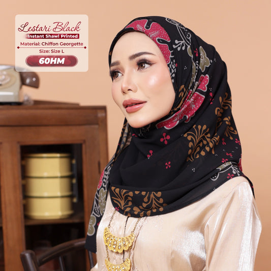 Hyat Inspired Instant Printed Lesteri Black Collection (60HM-60HX-60HU)
