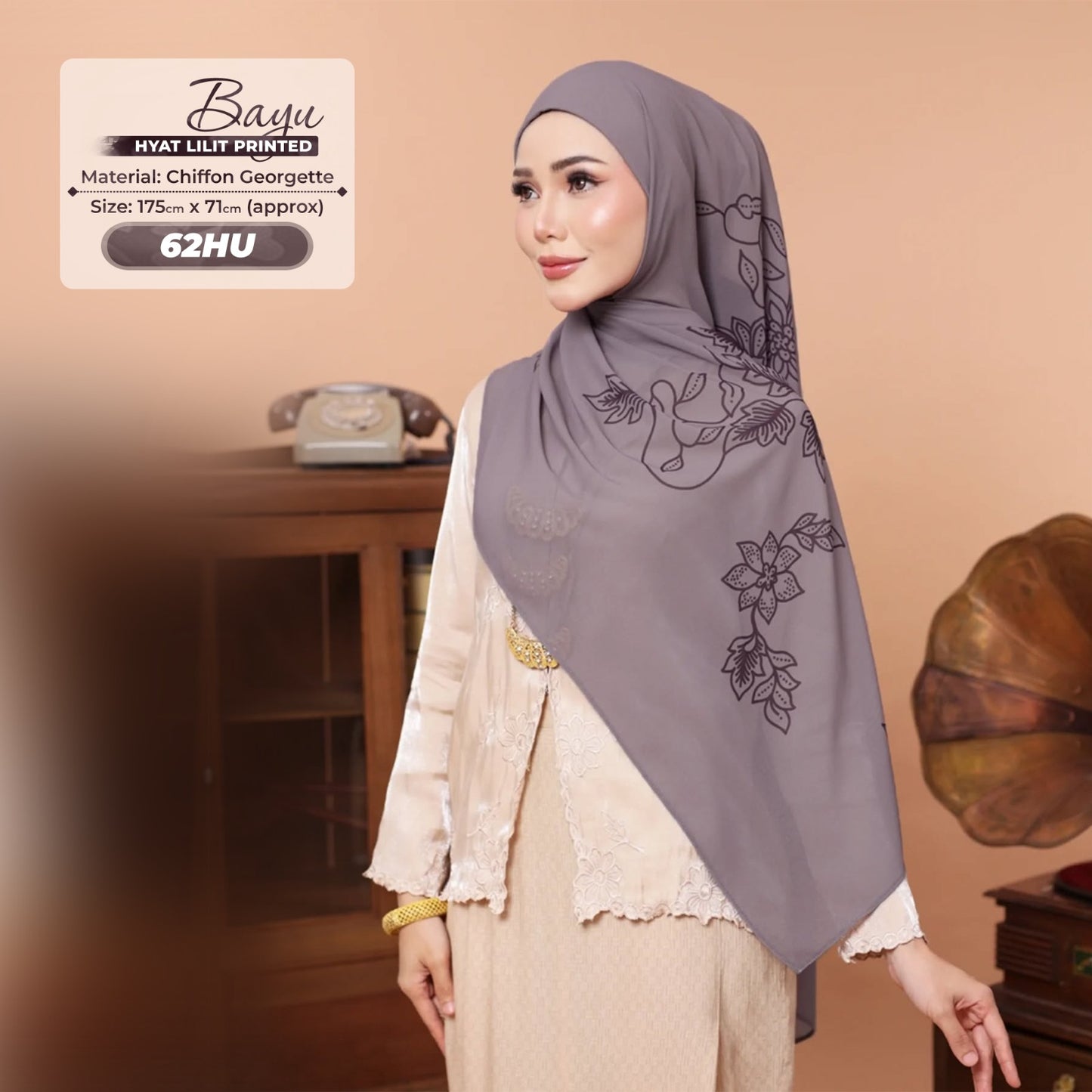 Hyat Inspired Instant Printed Bayu Collection (62HM-62HX-62HU)