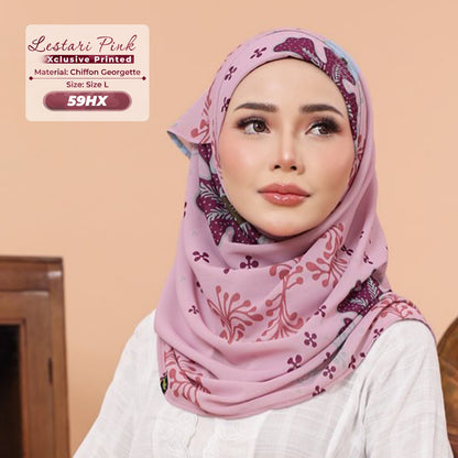 Hyat Inspired Instant Printed Lesteri Pink Collection (59HM-59HX-59HU)