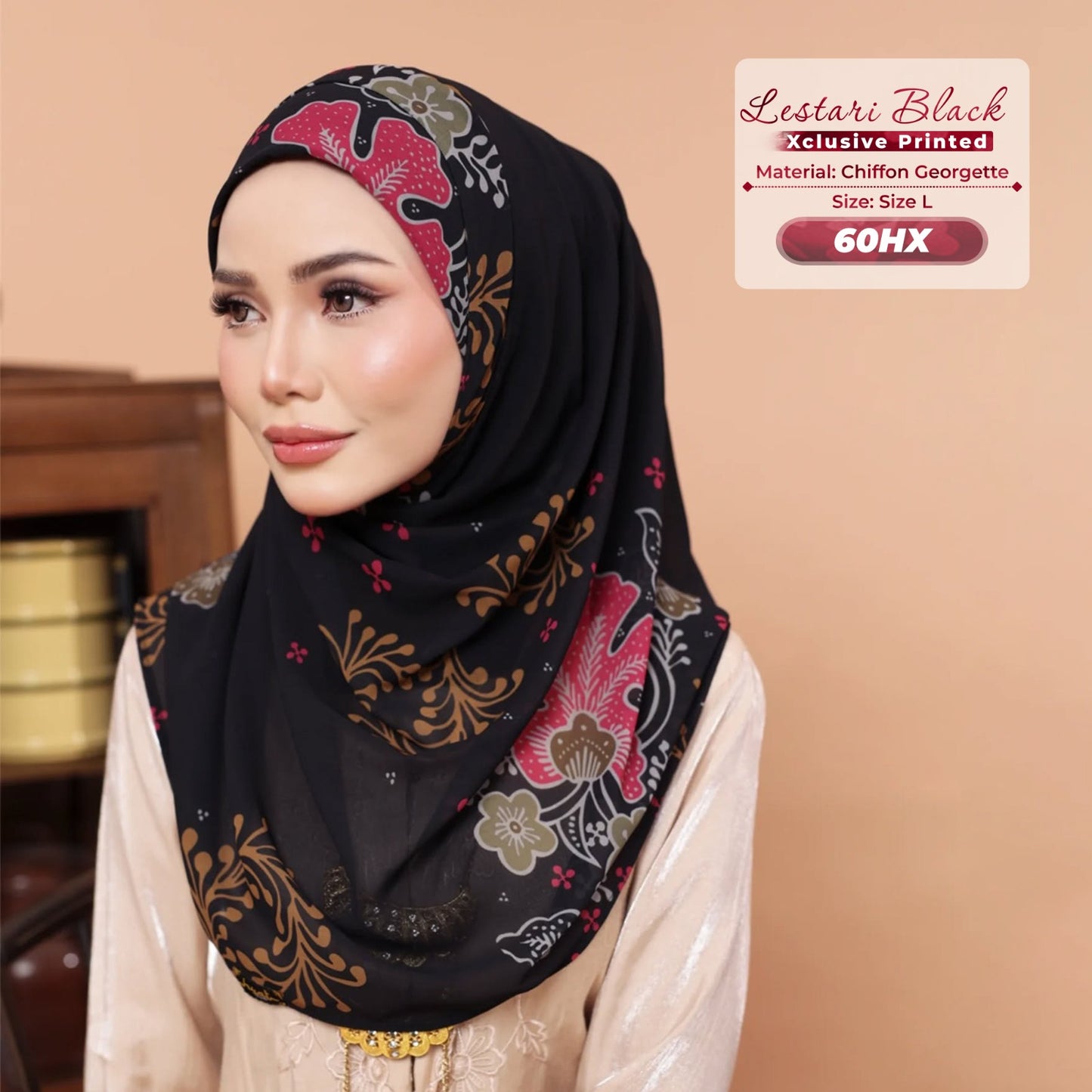 Hyat Inspired Instant Printed Lesteri Black Collection (60HM-60HX-60HU)