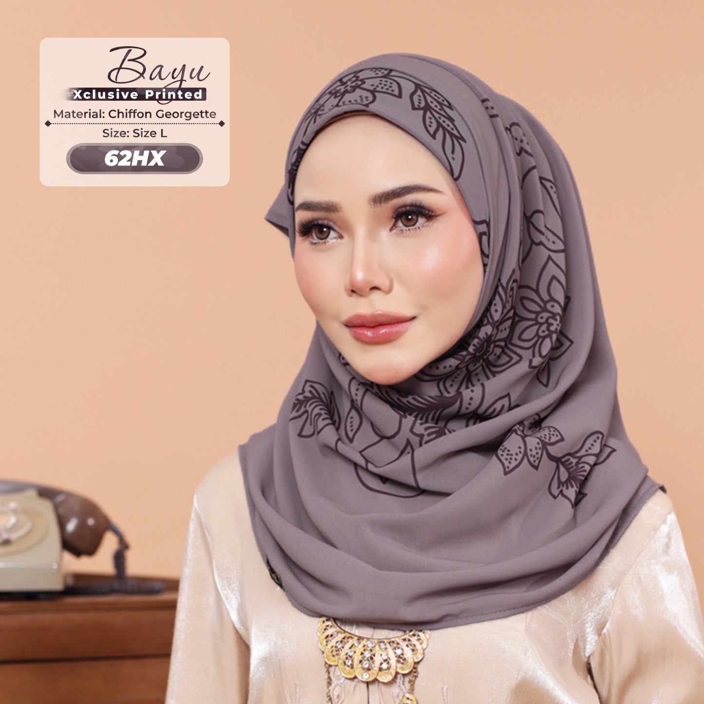 Hyat Inspired Instant Printed Bayu Collection (62HM-62HX-62HU)
