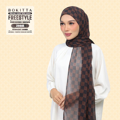 Bokitta Inspired Checkered Brown Collecion (29BB) - Free Box