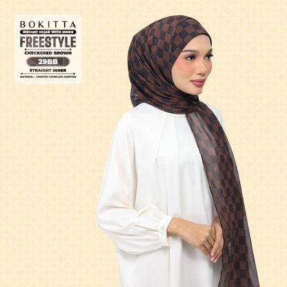 Bokitta Inspired Checkered Brown Collecion (29BB) - Free Box