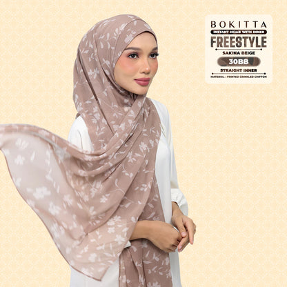 Bokitta Inspired Sakina Beige Collecion (30BB) - Free Box