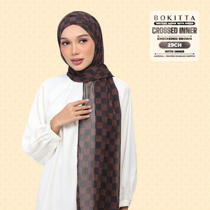 Bokitta Inspired Checkered Brown Collecion (29BB) - Free Box