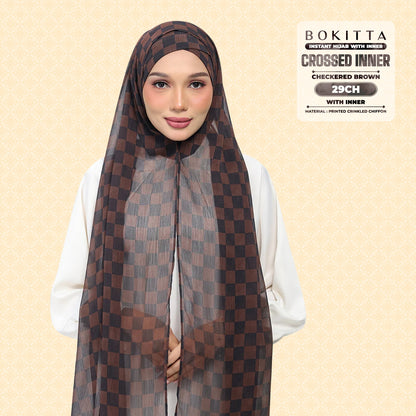 Bokitta Inspired Checkered Brown Collecion (29BB) - Free Box