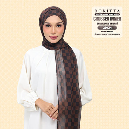 Bokitta Inspired Checkered Brown Collecion (29BB) - Free Box