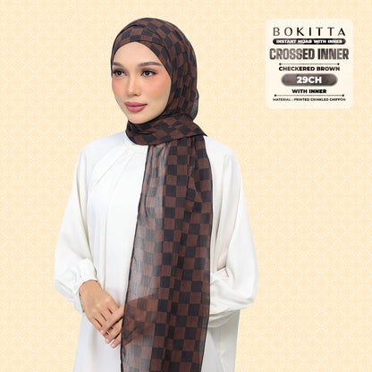 Bokitta Inspired Checkered Brown Collecion (29BB) - Free Box