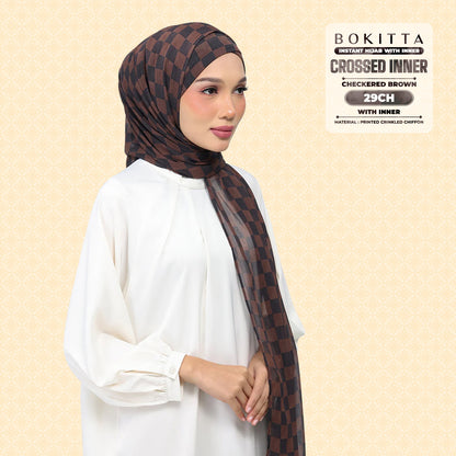 Bokitta Inspired Checkered Brown Collecion (29BB) - Free Box