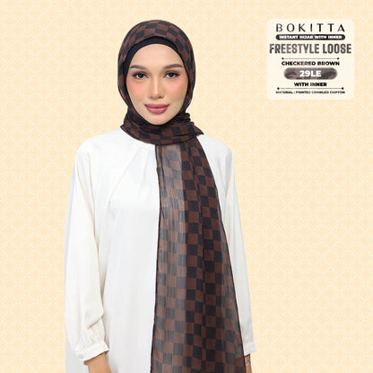 Bokitta Inspired Checkered Brown Collecion (29BB) - Free Box