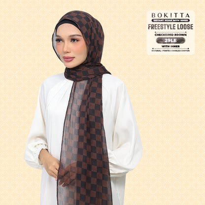 Bokitta Inspired Checkered Brown Collecion (29BB) - Free Box