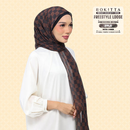 Bokitta Inspired Checkered Brown Collecion (29BB) - Free Box