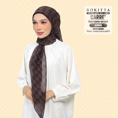Bokitta Inspired Checkered Brown Collecion (29BB) - Free Box