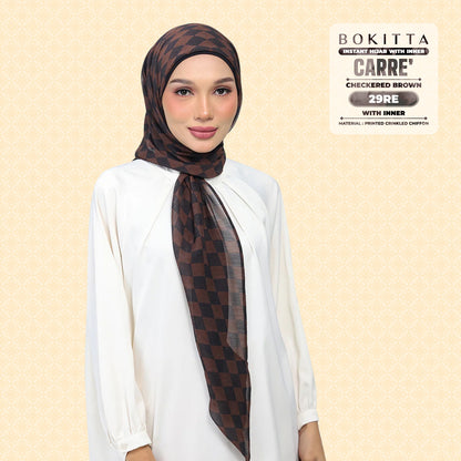 Bokitta Inspired Checkered Brown Collecion (29BB) - Free Box