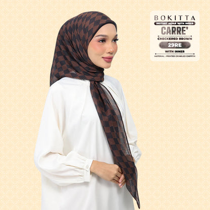 Bokitta Inspired Checkered Brown Collecion (29BB) - Free Box