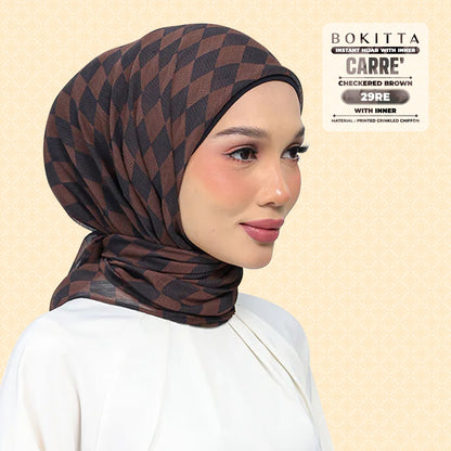 Bokitta Inspired Checkered Brown Collecion (29BB) - Free Box
