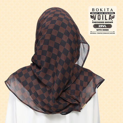 Bokitta Inspired Checkered Brown Collecion (29BB) - Free Box