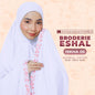 Telekung SK Broderie Eshal Collection - FREE Woven bag