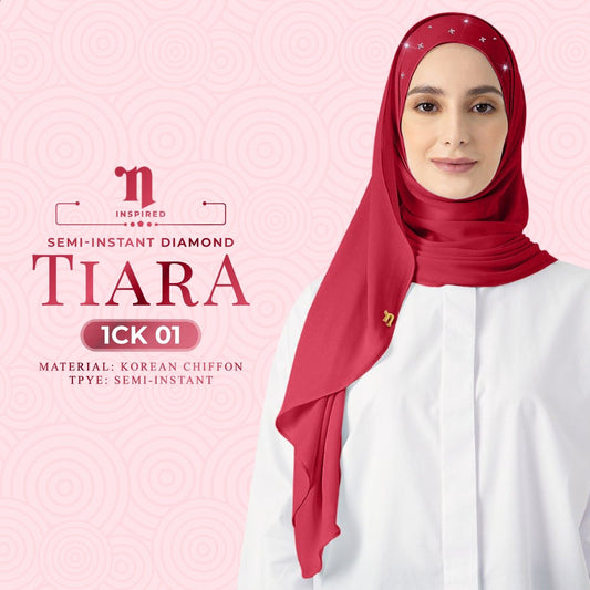 Naelofar Hijab Inispired Semi-Instant Diamond Tiara Plain Collection (1CK)