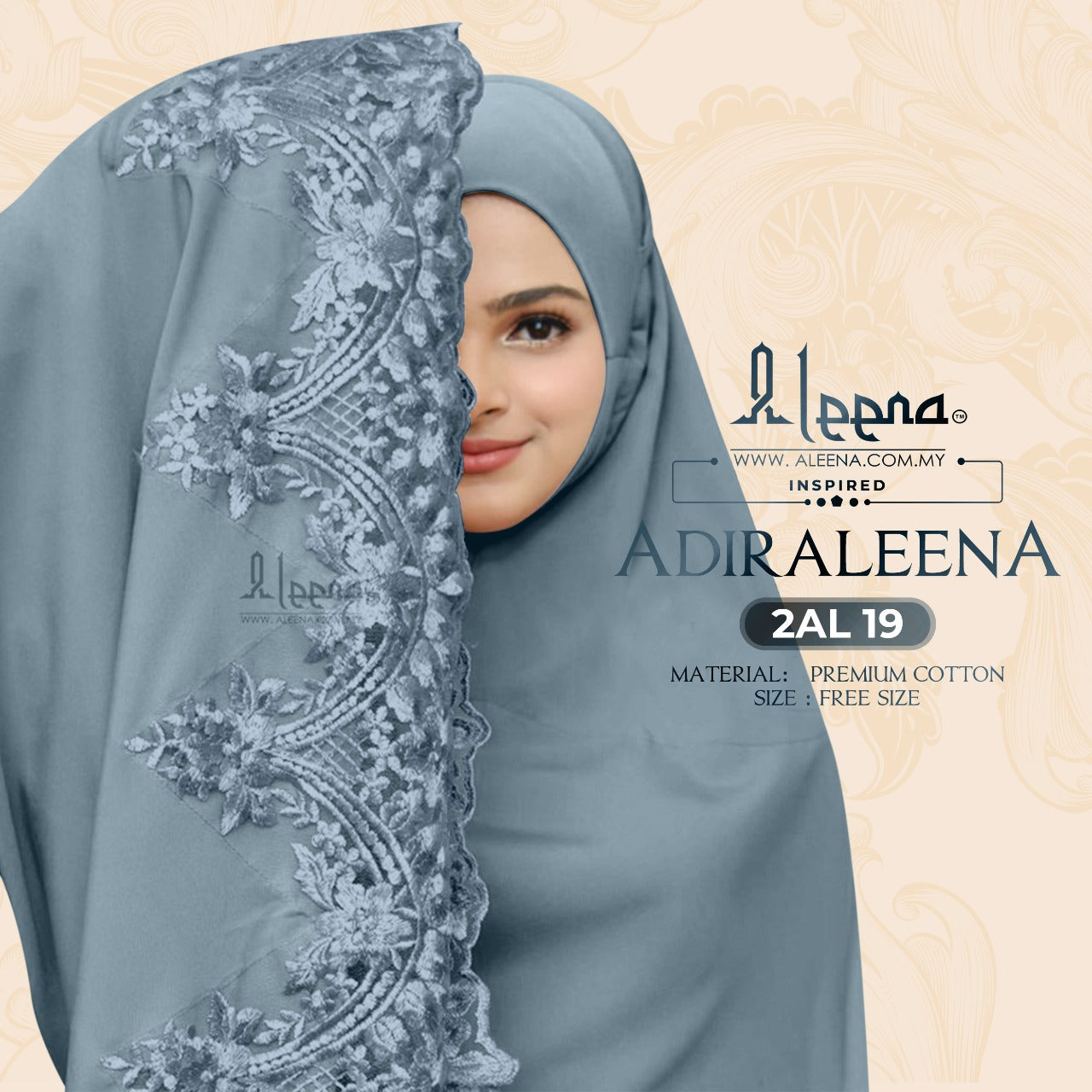NEW - Aleena Telekung Aidraleena Limited Edition Collection - Free Woven Bag