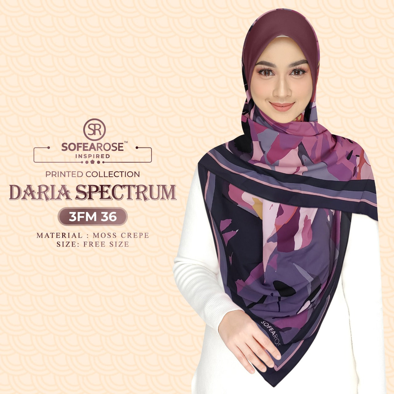 Sofearose Printed Daria Spectrum Bawal Express Instant Collection 2.0