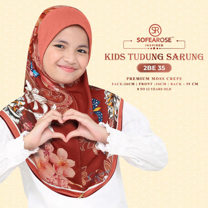 Sofearose Hijab Inspired Instant Kid Sarung Crepe Collection (BE)