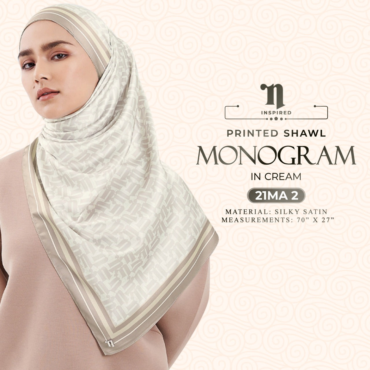 Naelofar Printed Shawl Monogram & Collection