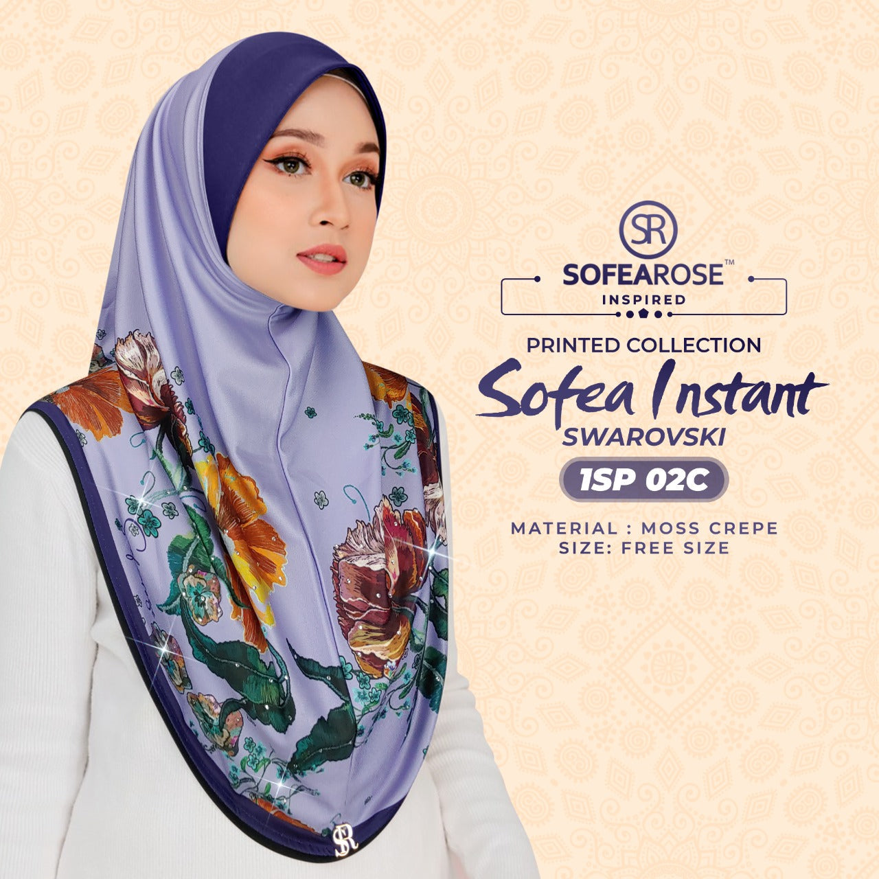 Sofearose Printed Instant Sarung Swarovski Collection