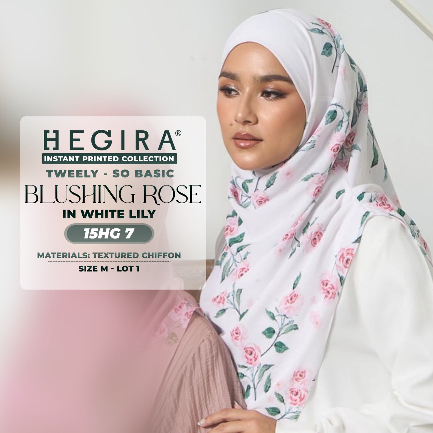 Hegira Hijab Inspired TWEELY-SO BASIC BLUSHING ROSE Instant Collection (15HG)